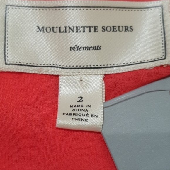 NWT ANTHROPOLOGIE Moulinette Soeurs  Rouge Red PeplumTop - Picture 7 of 11